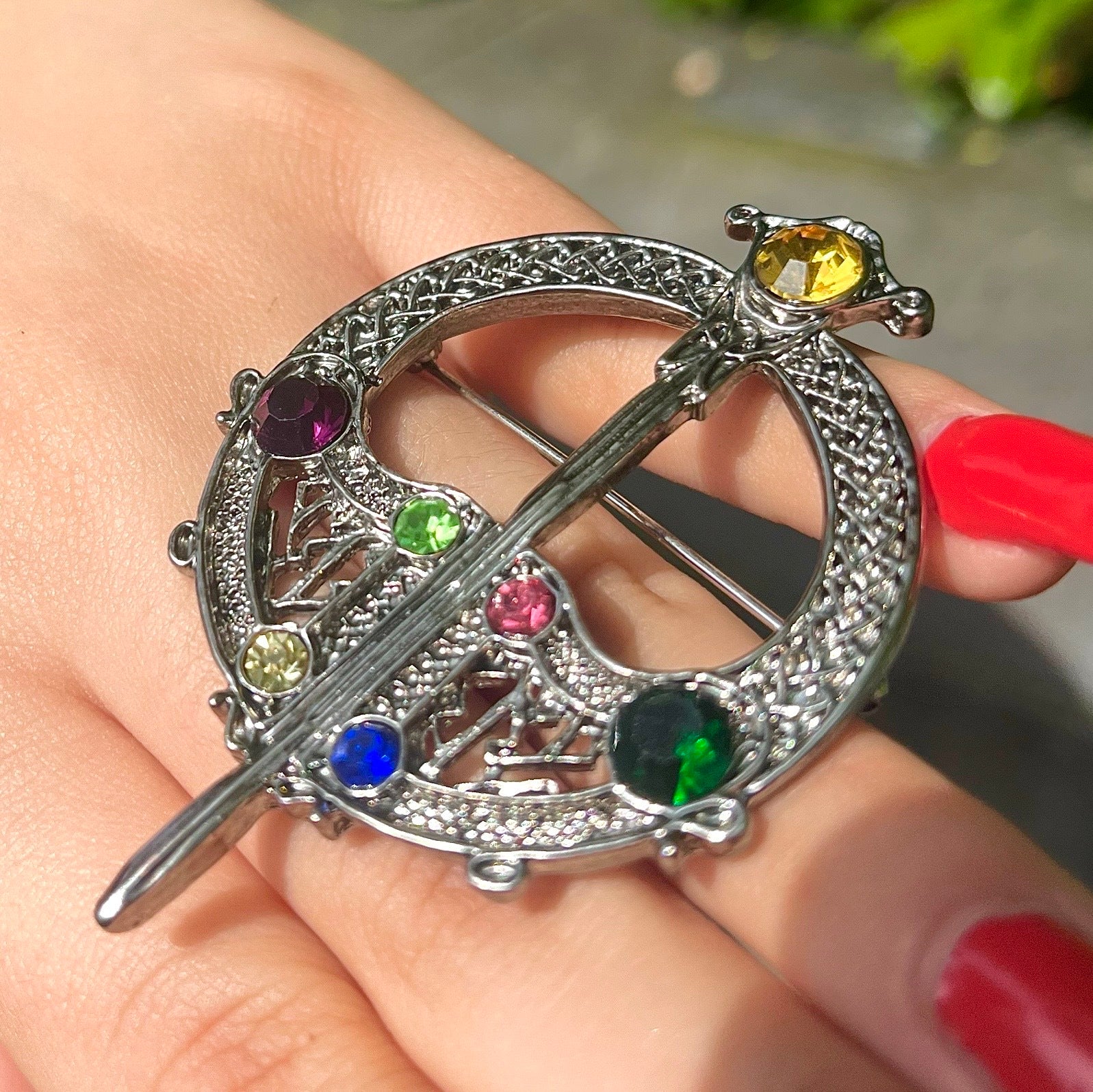 Rhodium Plated Tara Brooch