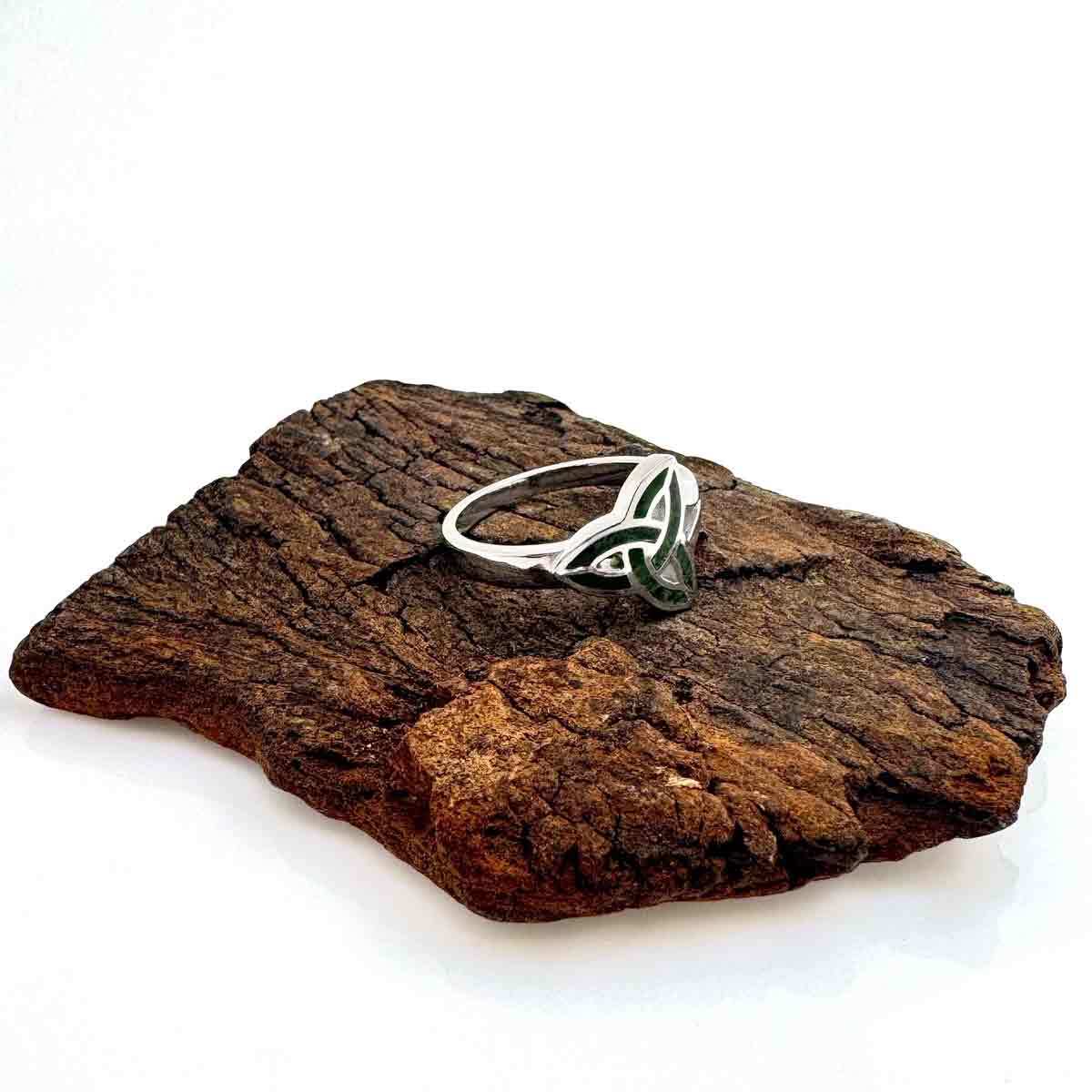 Connemara Marble Irish Trinity Knot Ring