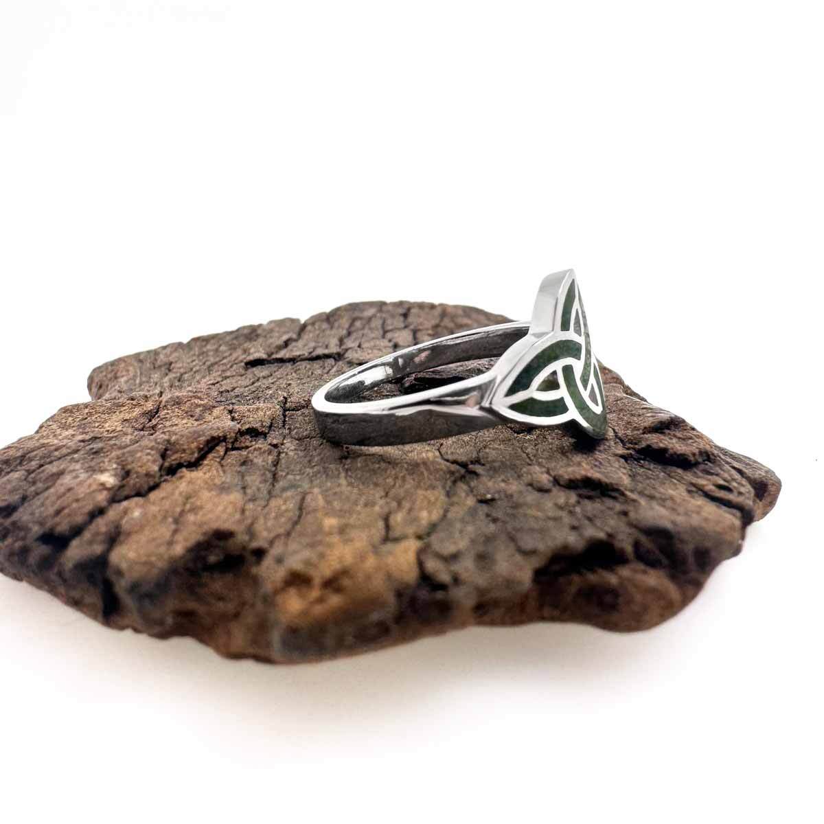 Connemara Marble Irish Trinity Knot Ring