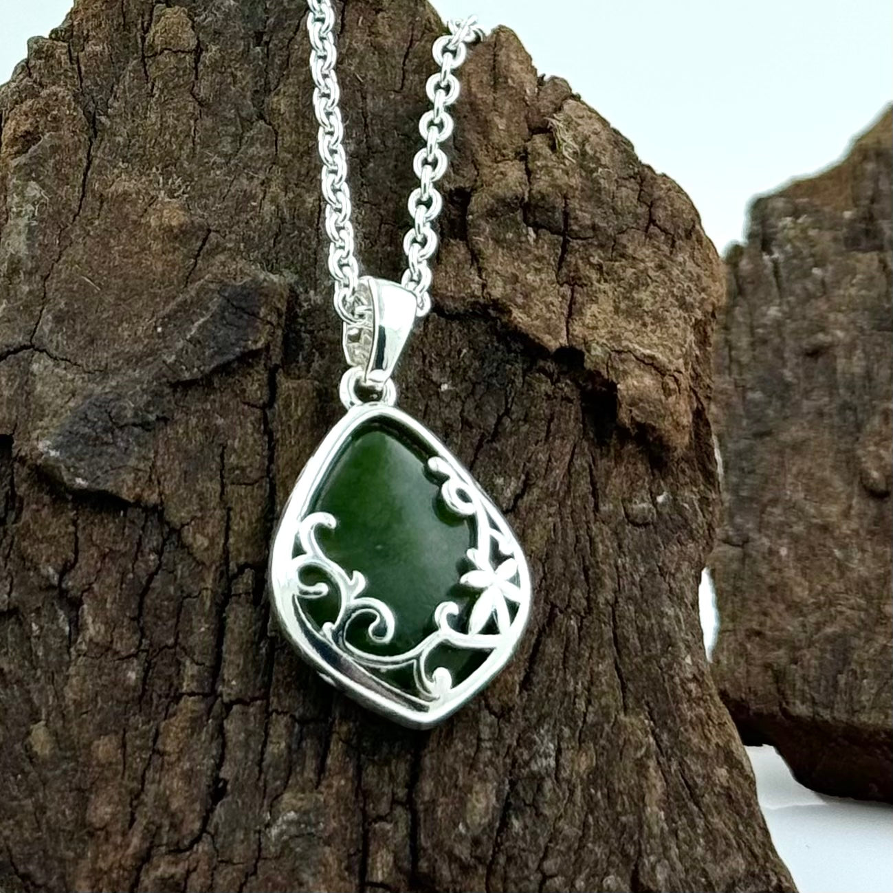 Connemara Marble Necklace Silver Plated