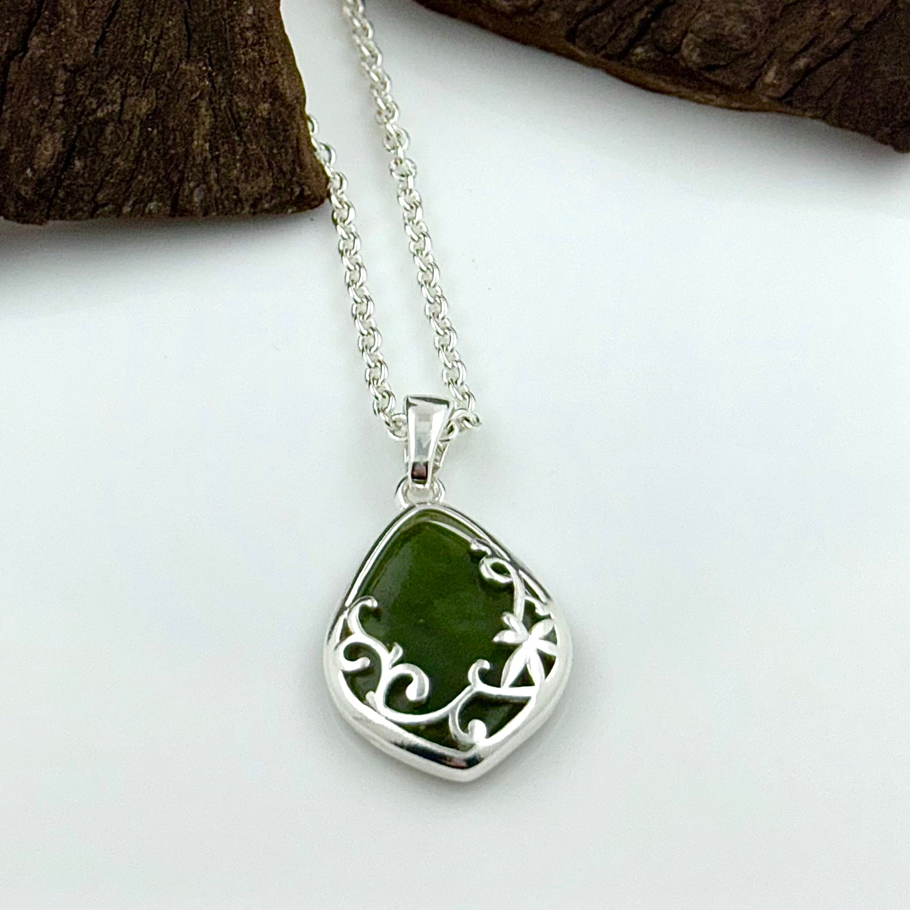 Connemara Marble Necklace Silver Plated