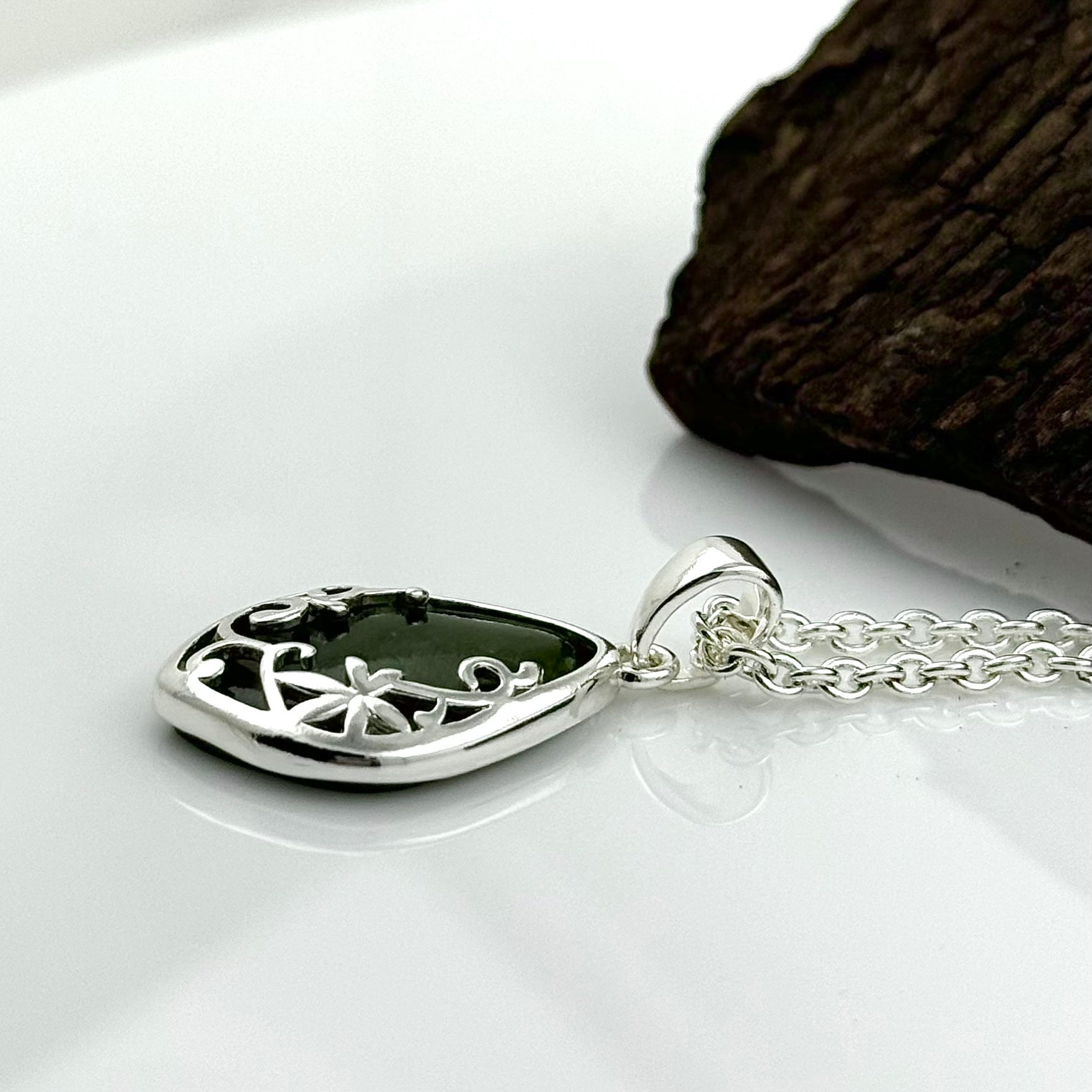 Connemara Marble Necklace Silver Plated
