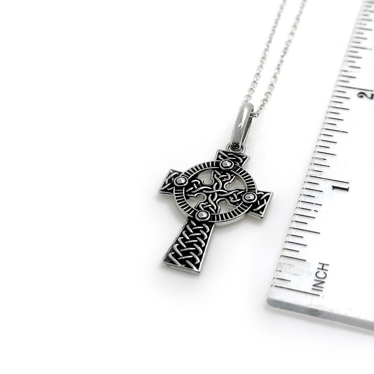 Oxidized Sterling Silver Celtic Cross