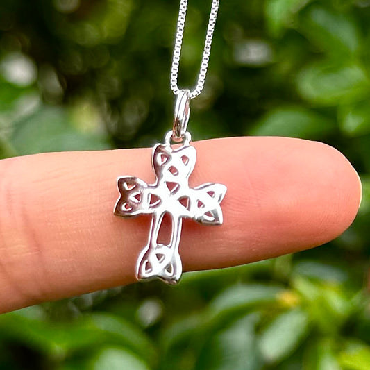 Sterling Silver Trinity Knot Cross Pendant