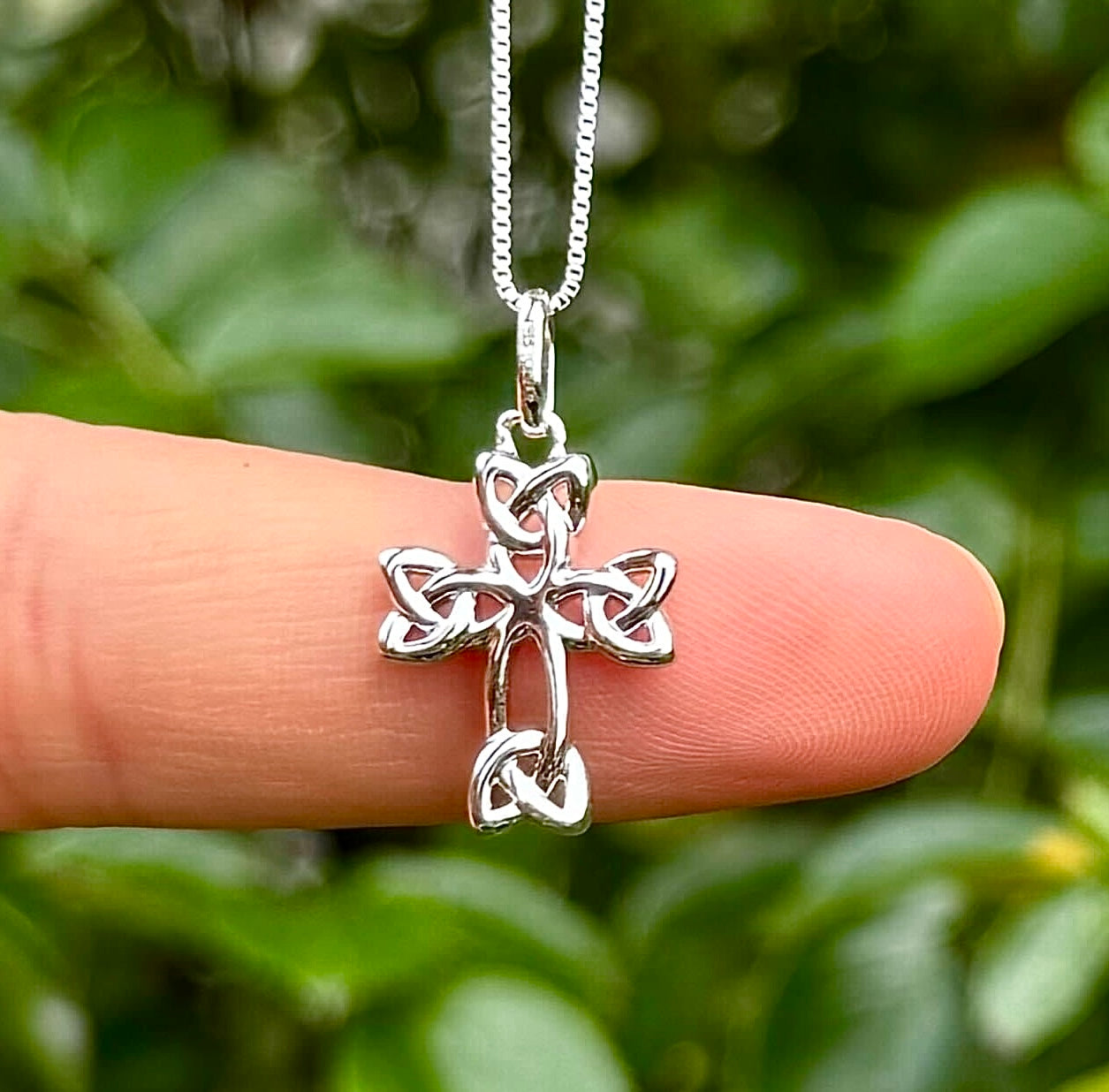 Sterling Silver Trinity Knot Cross Pendant