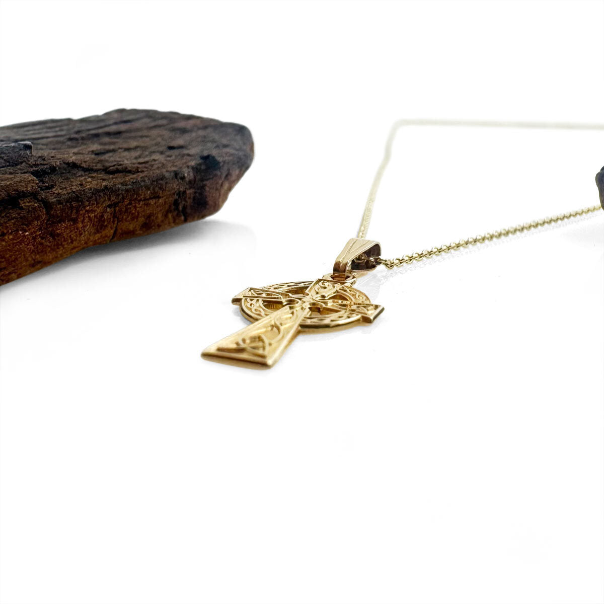 10k Gold Celtic Cross Necklace