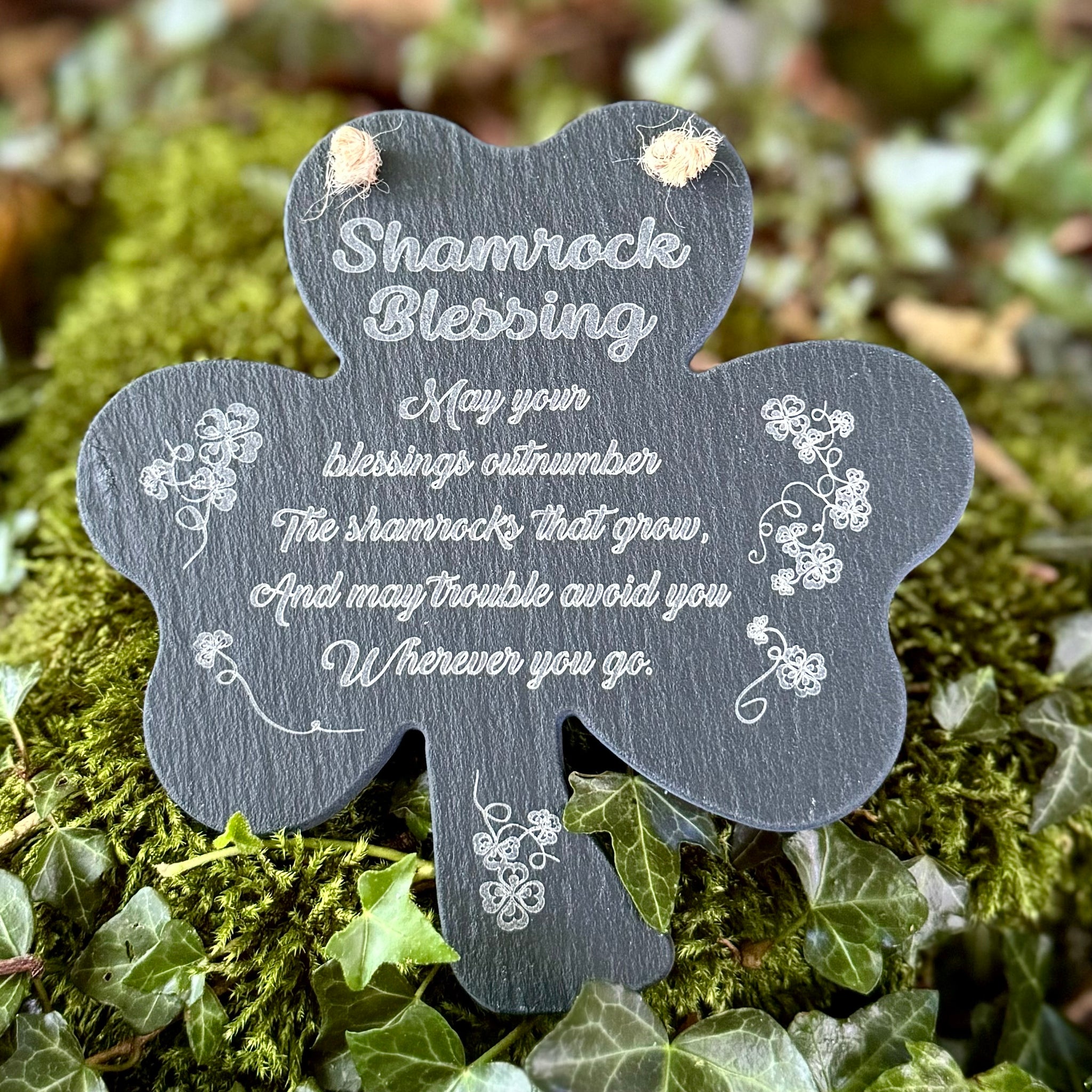 Shamrock Slate Irish Blessing Sign