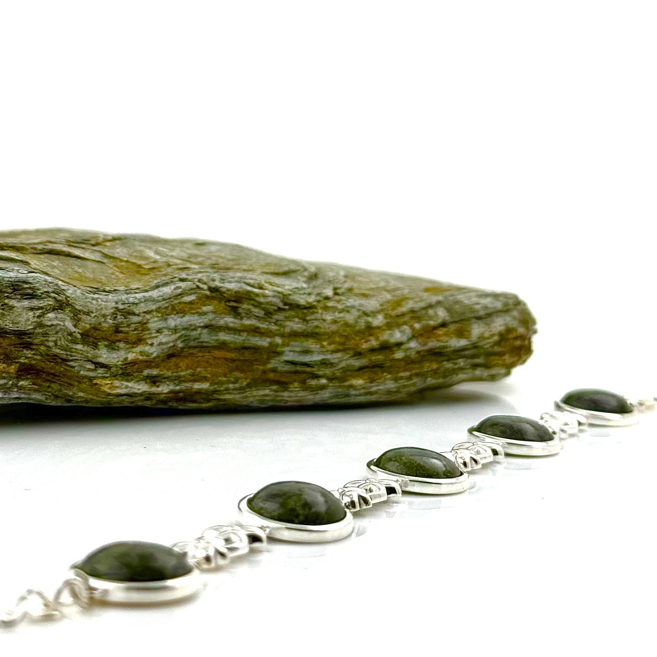 Connemara Marble Shamrock Link Bracelet