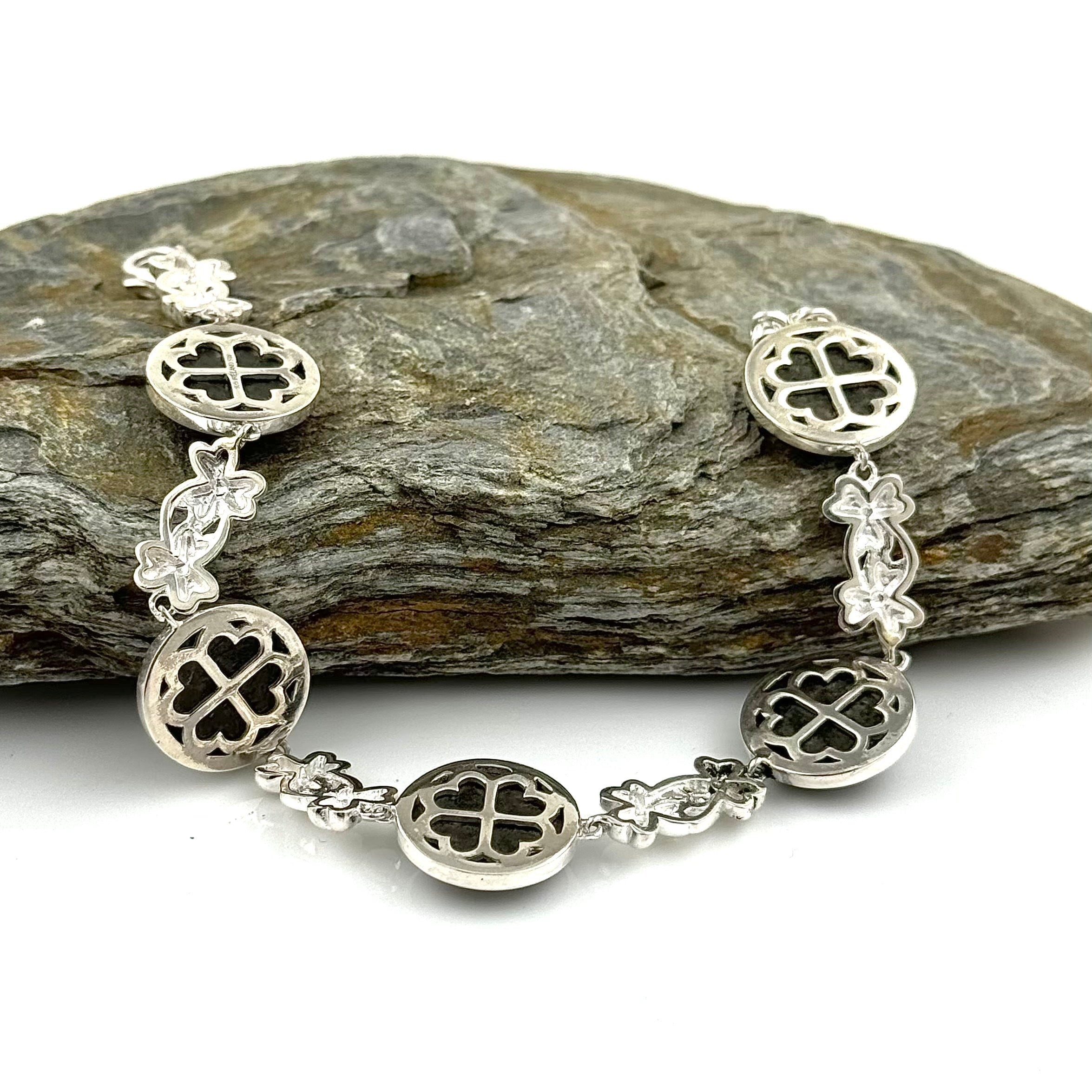 Connemara Marble Shamrock Link Bracelet