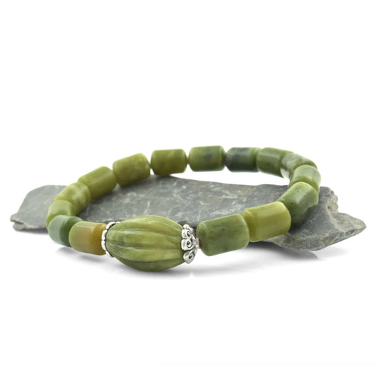 Connemara Marble Watermelon Shaped Stretch Bracelet