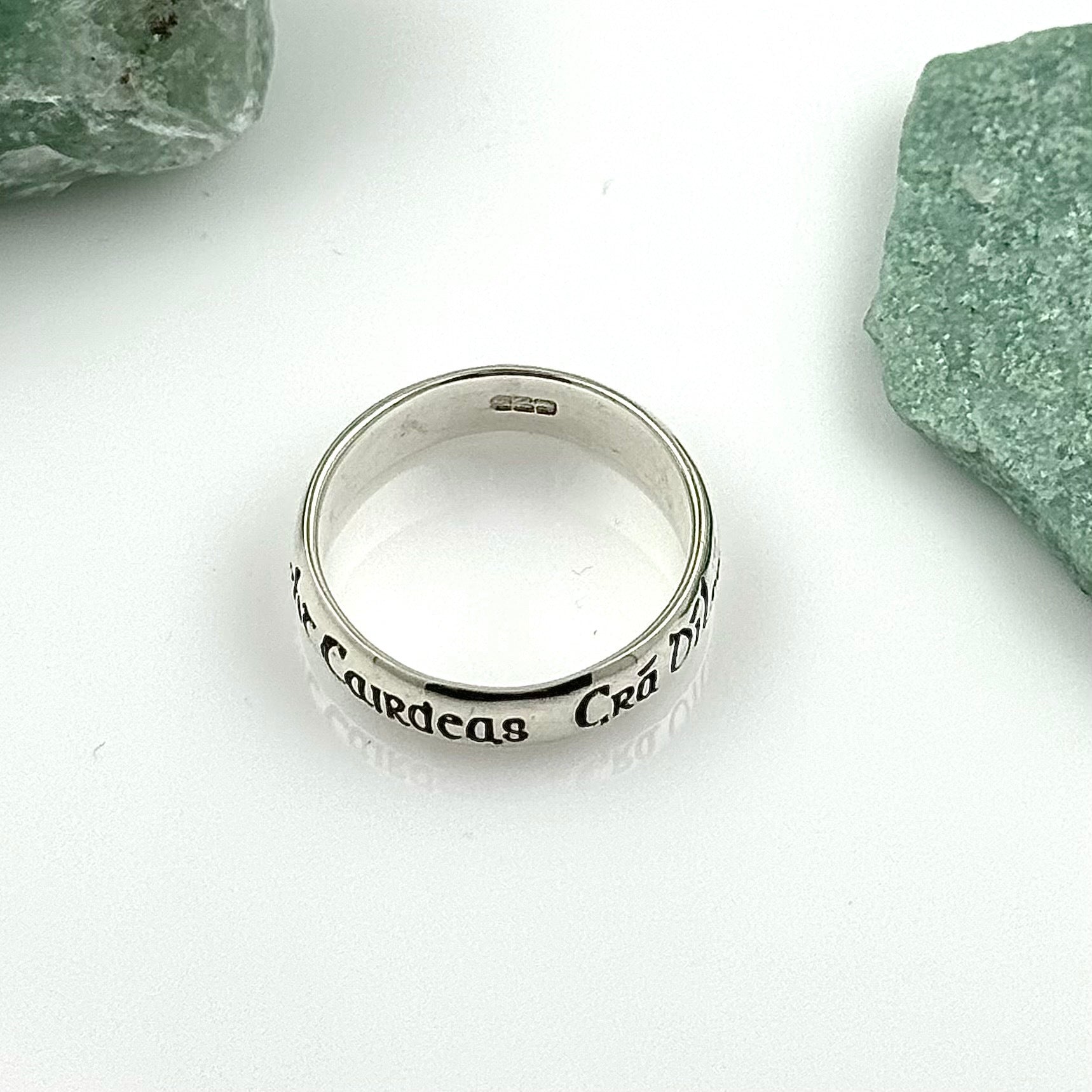 Engraved Sterling Silver Ring With Gaelic Writing, image size:1718x1718