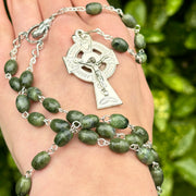 Oval Connemara Marble Rosary Beads