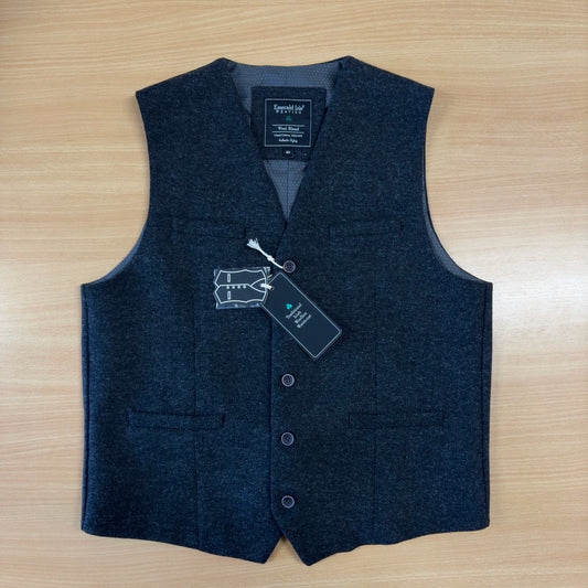 Tweed Herringbone Waistcoat - Navy
