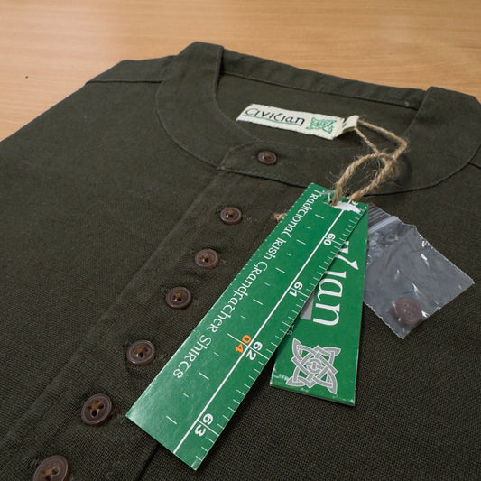 Dark Army Green Irish Grandfather Shirt