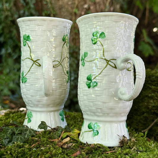 Belleek Classic Irish Coffee Mug Pair