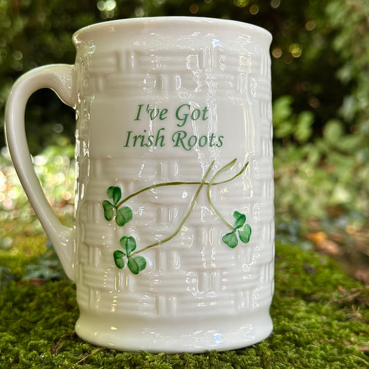 Belleek I've Got Irish Roots Mug