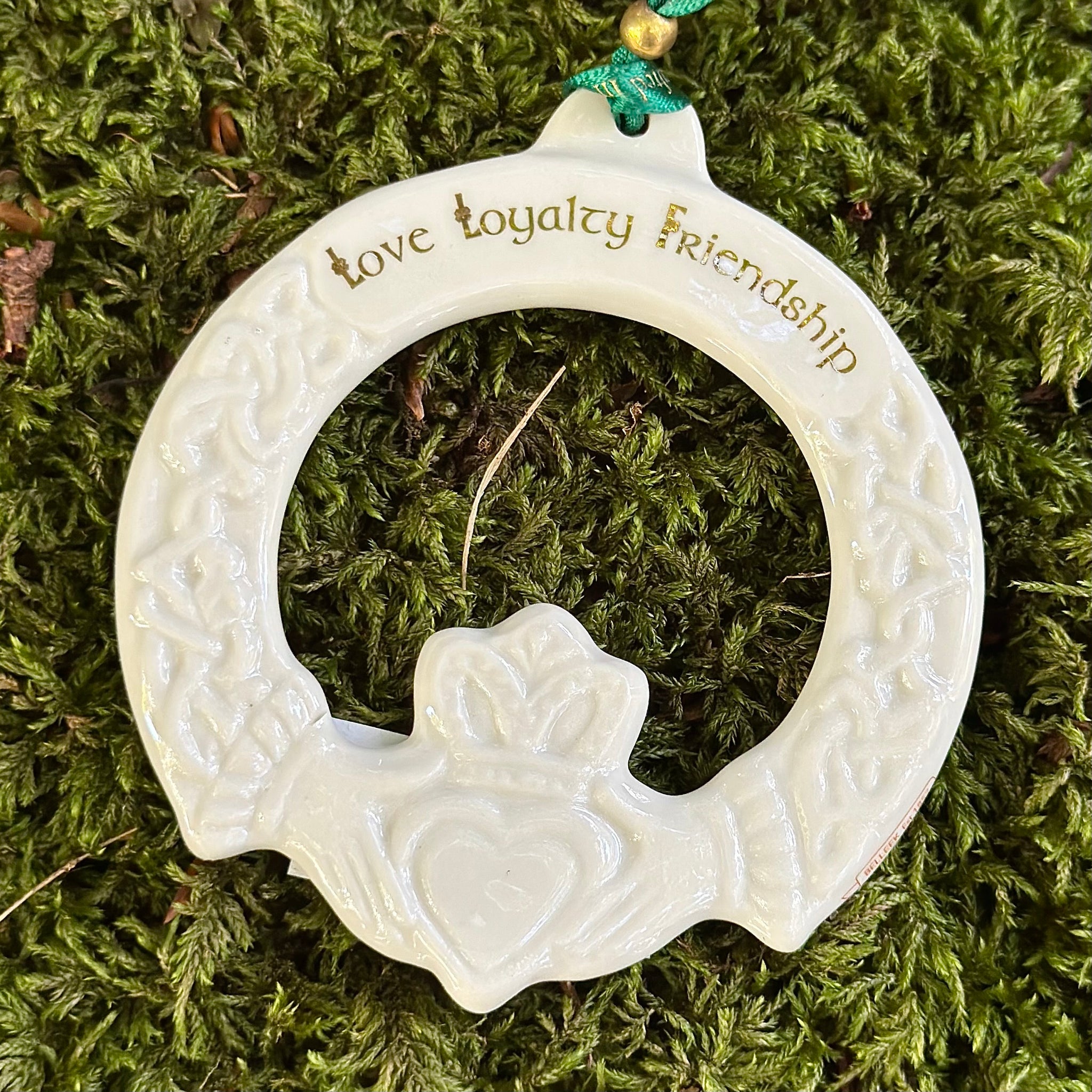 Belleek Irish Claddagh Ornament