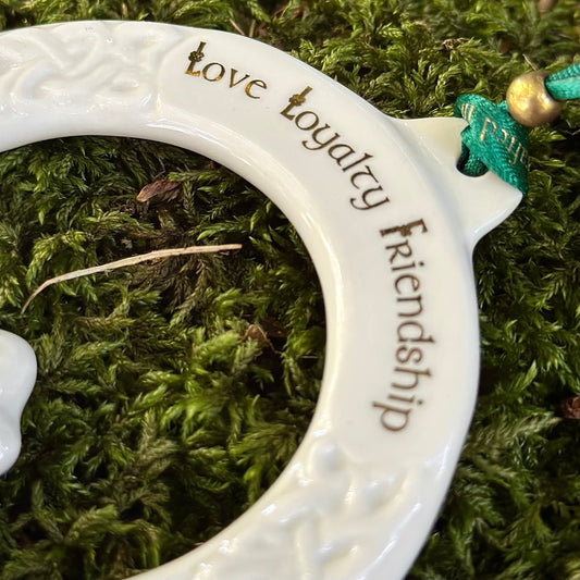 Belleek Irish Claddagh Ornament