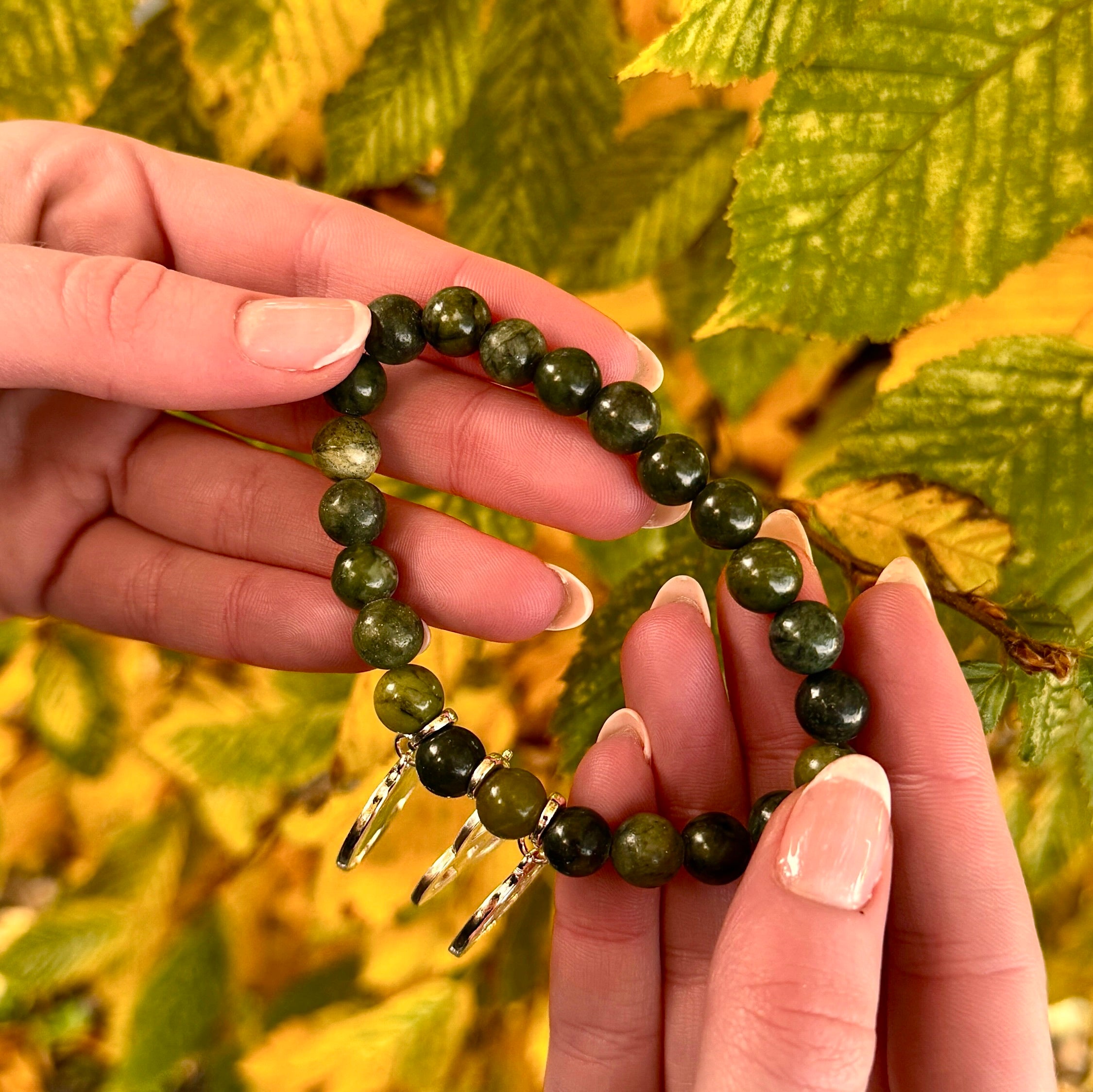 Celtic Three Charm Connemara Marble Bracelet