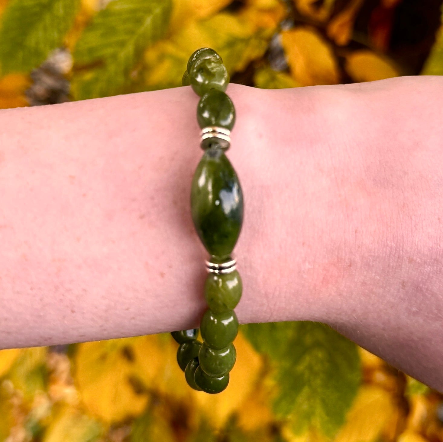 Connemara Marble Watermelon Shaped Stretch Bracelet