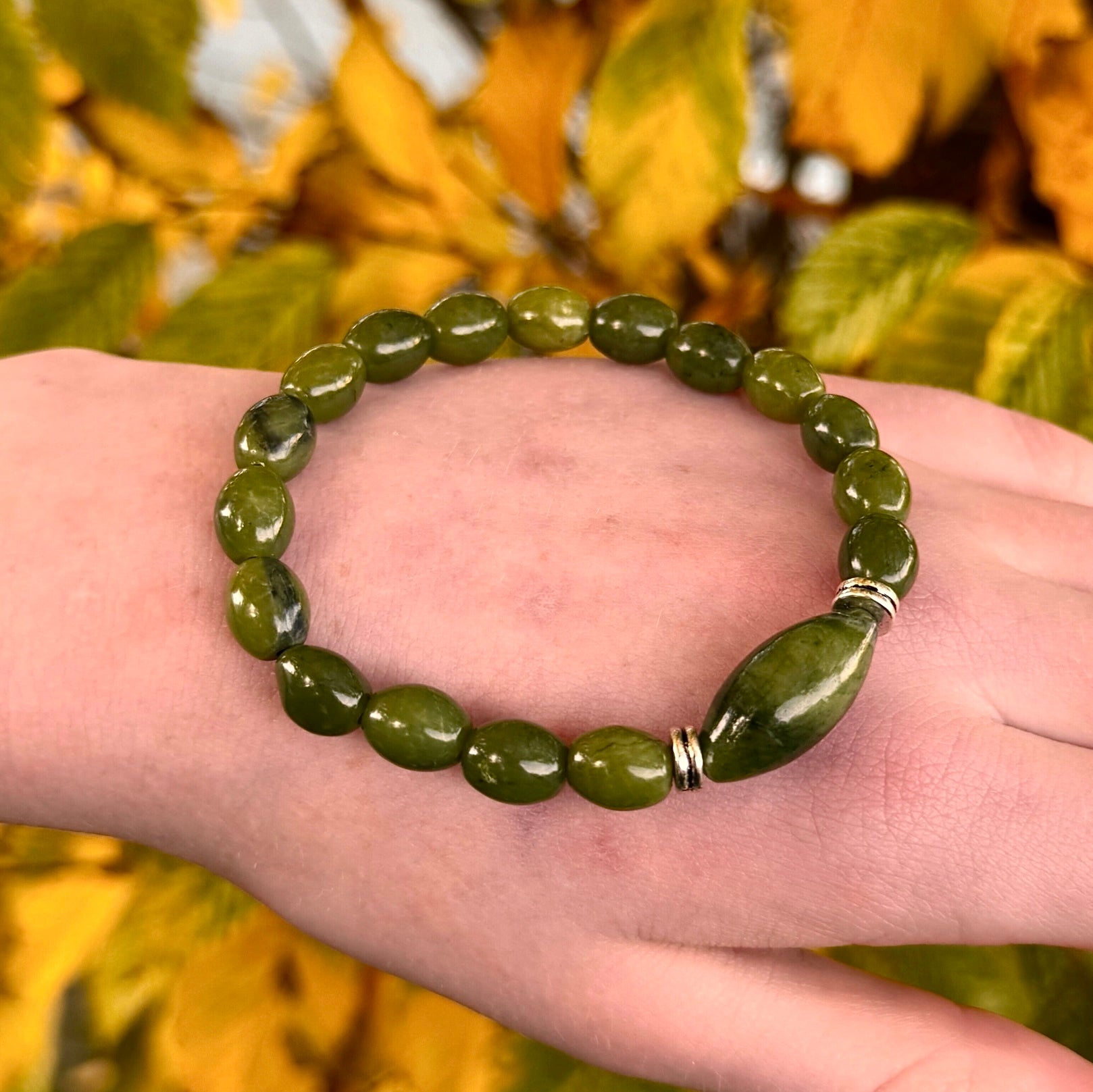 Connemara Marble Watermelon Shaped Stretch Bracelet
