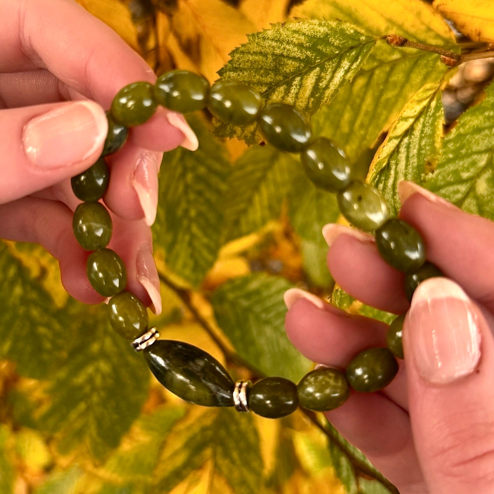Connemara Marble Watermelon Shaped Stretch Bracelet