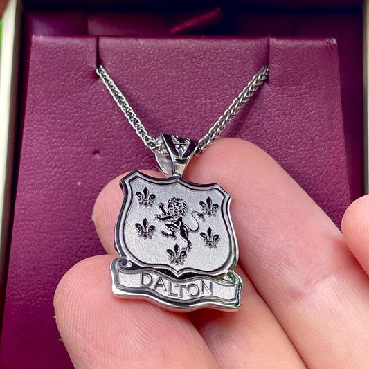 Family Crest Jewelry Shield Necklace