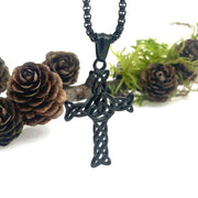 Celtic Cross Necklace with Trinity Knot