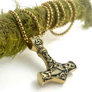Classic Gold Plated Mjolnir Necklace