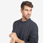 Inisheer Traditional Natural Mens Aran Charcoal Sweater