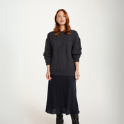 Inisheer Traditional Ladies Aran Charcoal Sweater