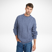 Inisheer Traditional Natural Mens Aran Denim Sweater