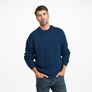 Inisheer Traditional Natural Mens Aran Navy Sweater