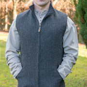 James Wool Tweed Bodywarmer - Grey