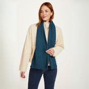 Kilconnell Plaited Aran Turquoise Scarf