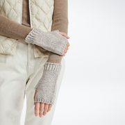 Kilmeena Aran Grey Fingerless Mittens