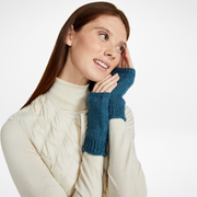 Kilmeena Aran Teal Fingerless Mittens