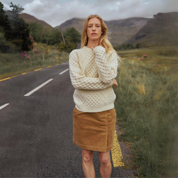 Kilronan Aran Ladies Honeycomb Sweater