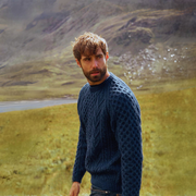 Kilronan Aran Mens Navy Honeycomb Sweater