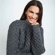 Kilronan Aran Ladies Charcoal Honeycomb Sweater