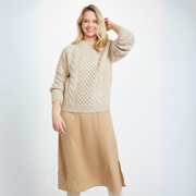 Kilronan Aran Ladies Oat Honeycomb Sweater