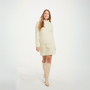 Knightstown Ladies Aran Natural Crew Sweater
