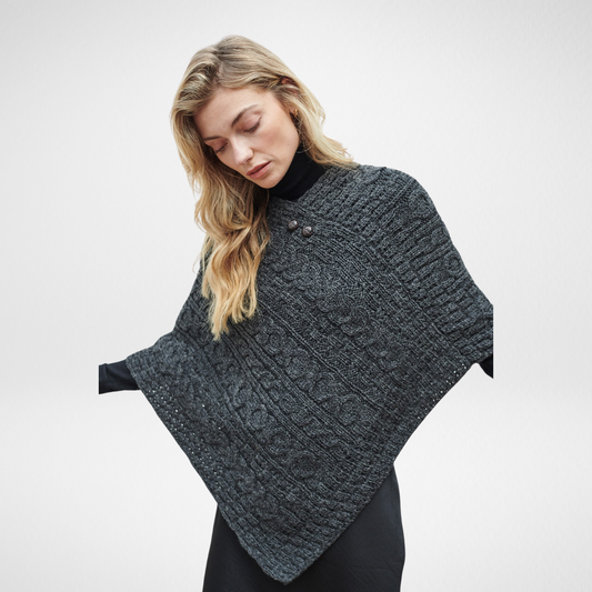 Light Ladies Aran Poncho