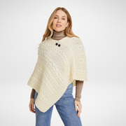 Light Ladies Natural Aran Poncho