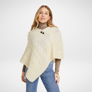 Light Ladies Aran Poncho