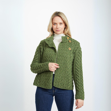 Louisburgh Ladies Cable Aran Cardigan