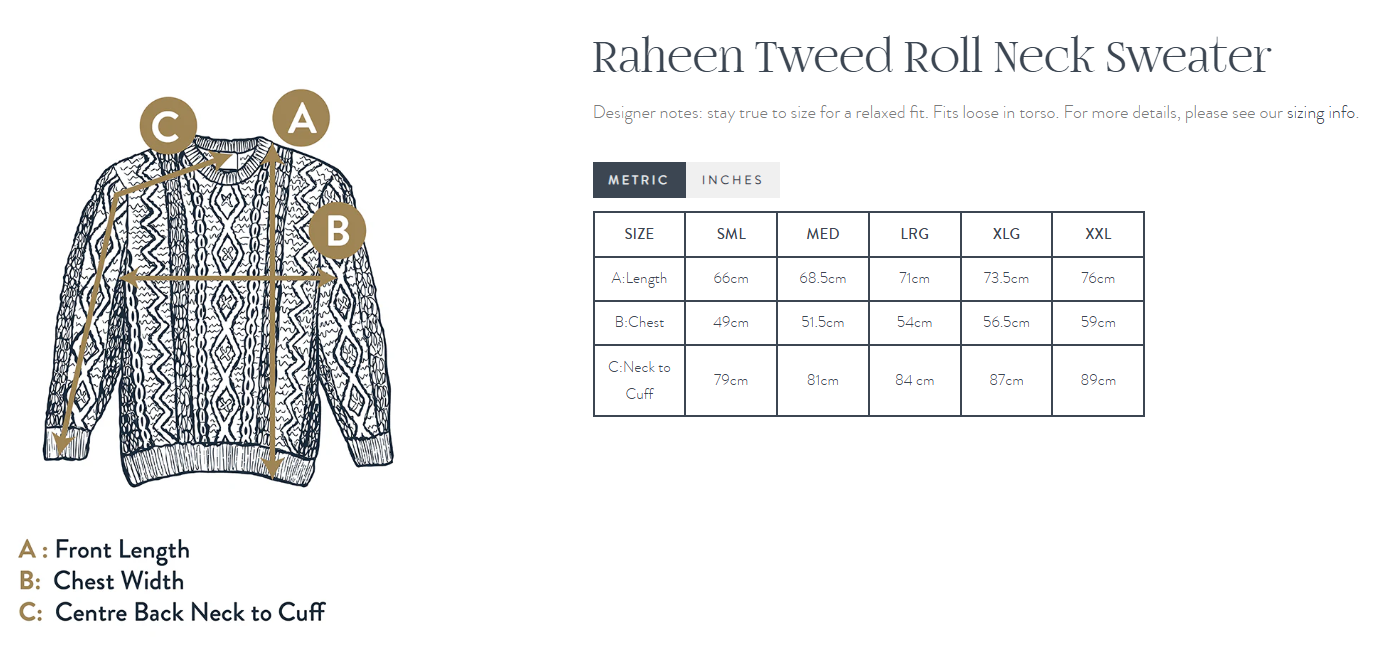 Raheen Tweed Forest Green Roll Neck Mens Sweater