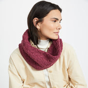 Newport Aran Raspberry Cable Snood