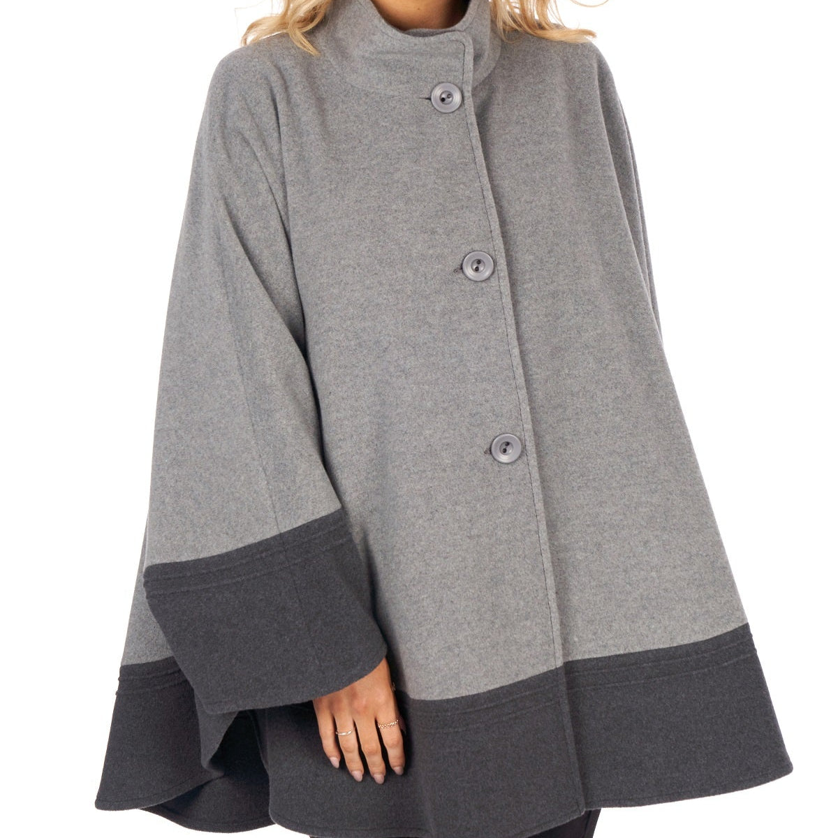 Cape in Two Tone with Surpiqure Stitching