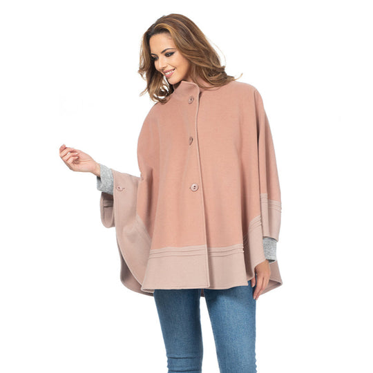 Cape in Two Tone with Surpiqure Stitching